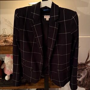 Merona Women's Black Blazer with White Check Pattern